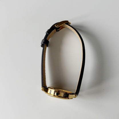 Gucci 1990s Date Round Dial Gold Plated Watch