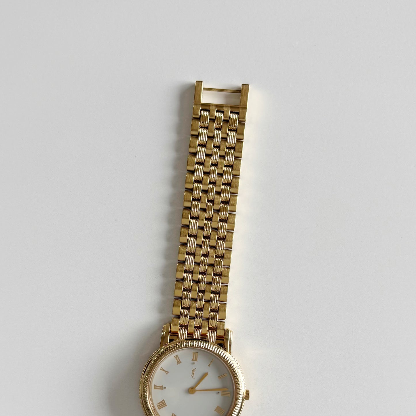 Yves Saint Laurent 1990s Round Dial Gold Plated Watch (Large)