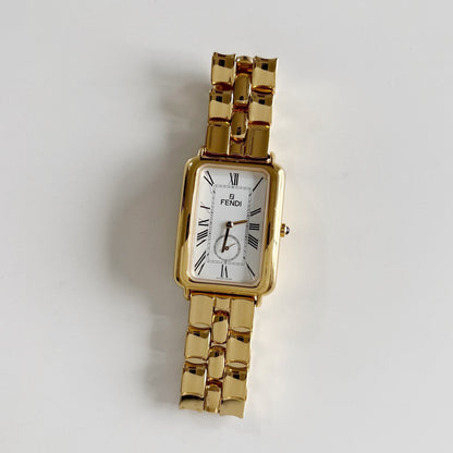 Fendi 1990s Tank Gold Plated Watch (Large)