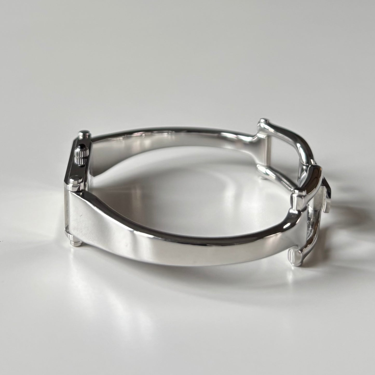 Gucci 1990s Rectangular Dial Stainless steel Bangle Watch