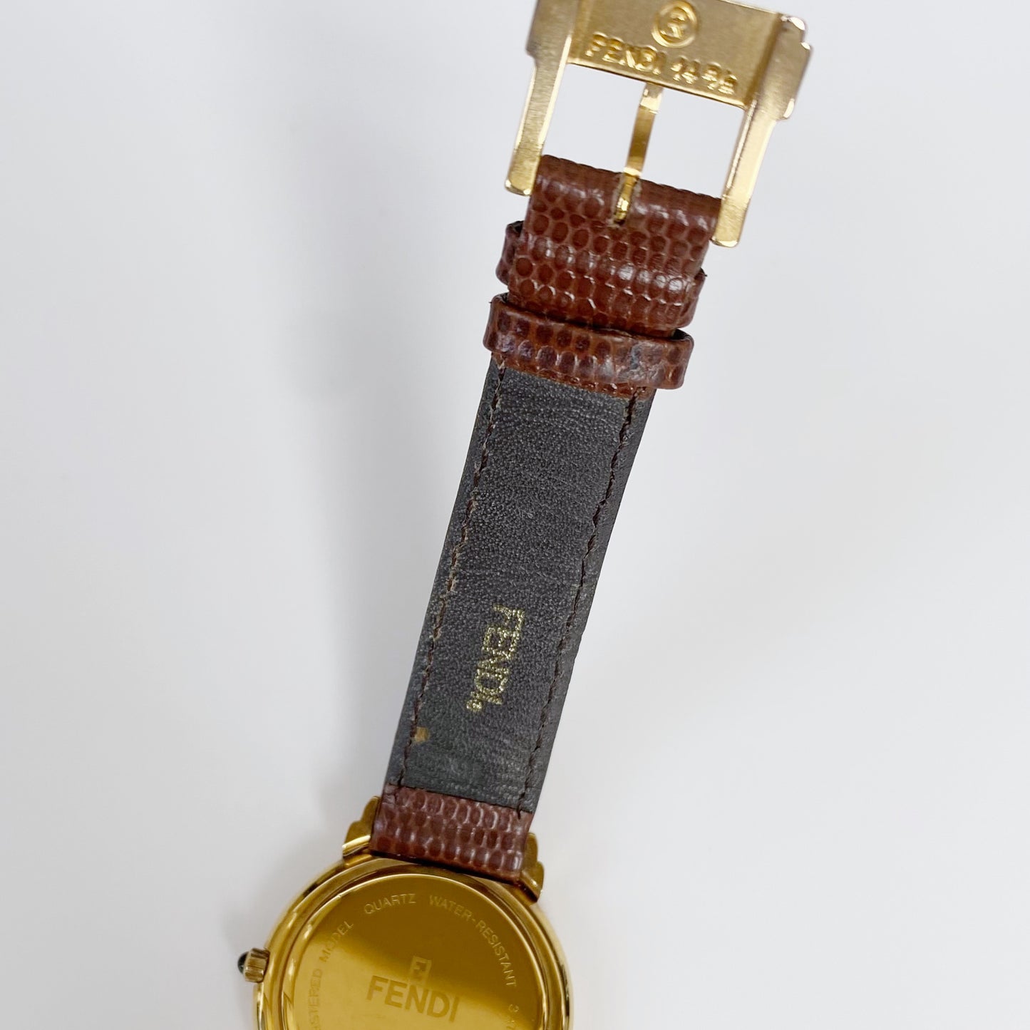 Fendi 1990s Gold Plated Round Watch