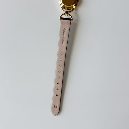 Gucci 1990s Round Dial Horsebit Gold Plated Watch