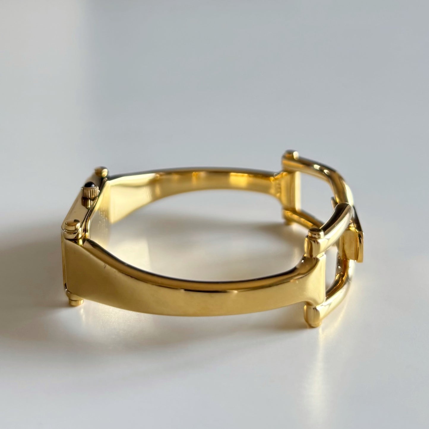 Gucci 1990s Gold Dial Gold Plated Bangle Watch (Small)