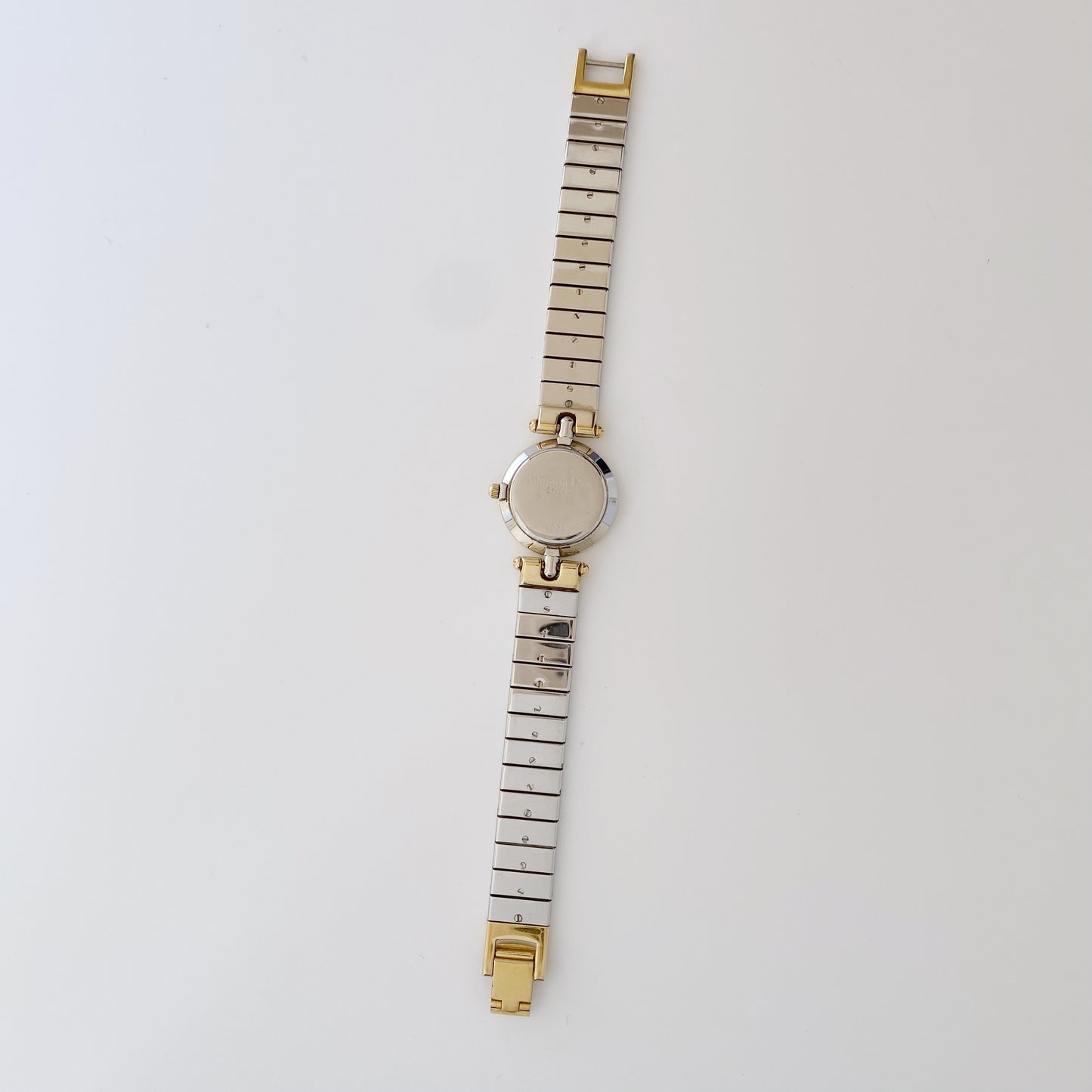 Dior 1990s Navy Dial Gold Plated Two Tone Watch