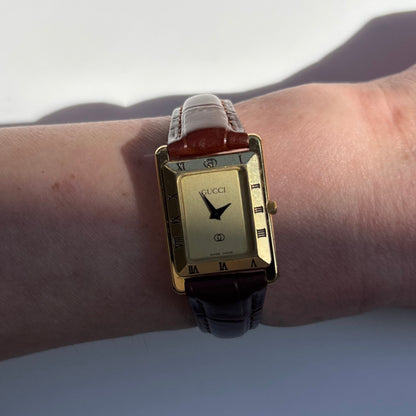 Gucci 1990s Tank Gold Plated Watch