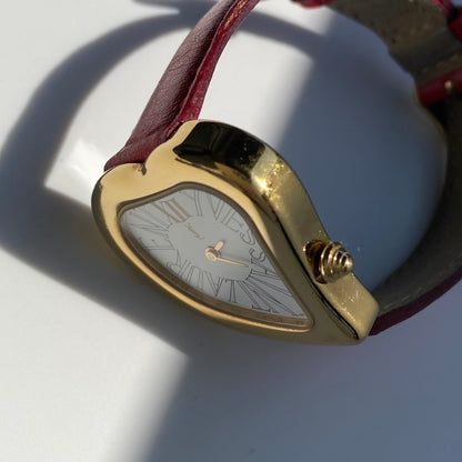 Yves Saint Laurent 1990s Heart shaped Dial Gold Plated Watch