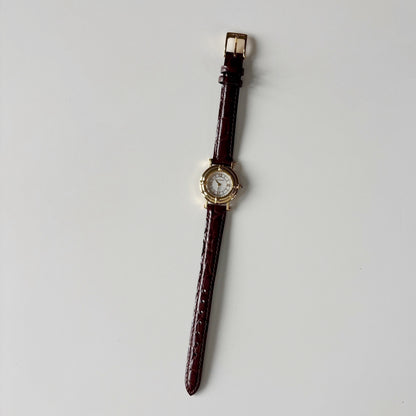 Yves Saint Laurent 1990s Round Dial Gold-Plated Watch
