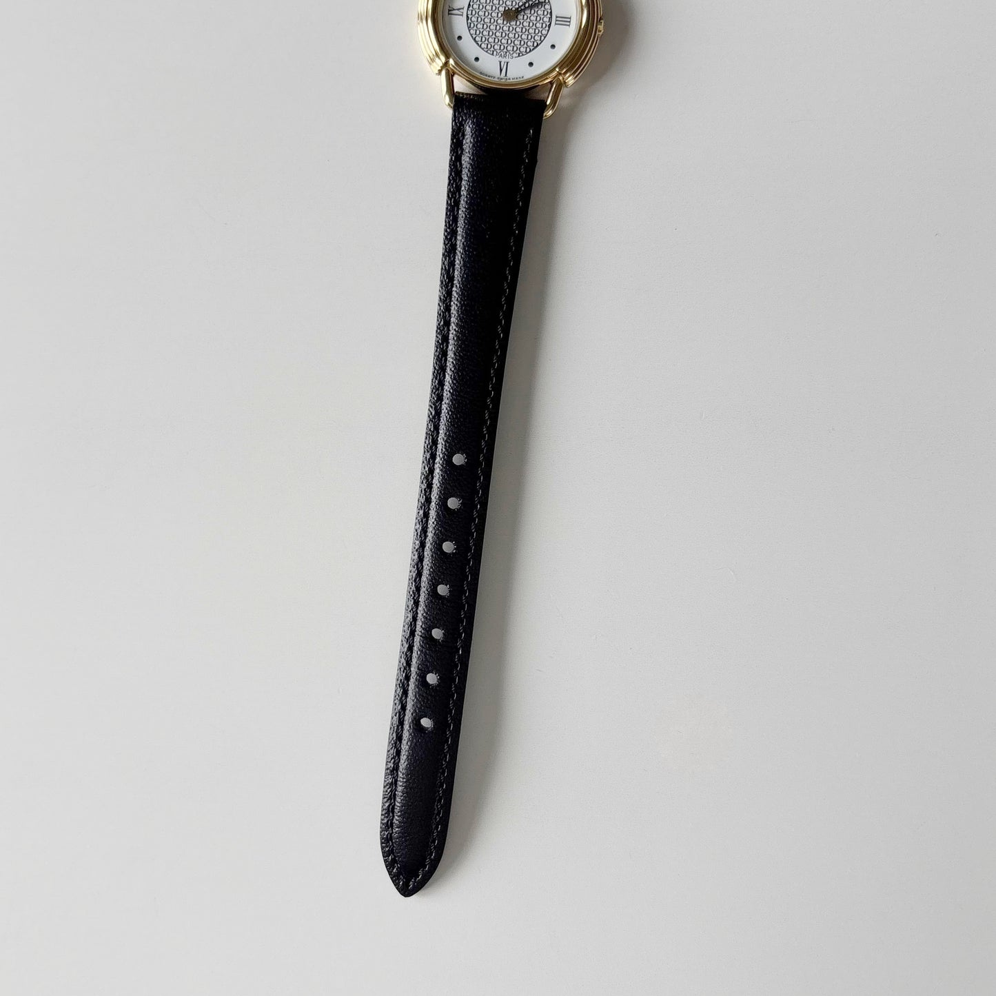 Dior 1990s DC Logo Round Dial Gold Plated Watch