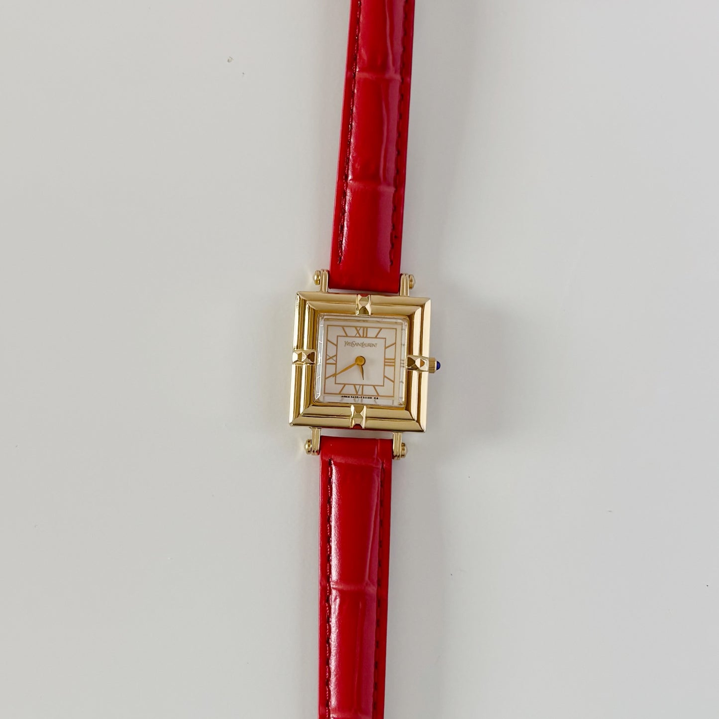 Yves Saint Laurent 1990s Square Dial Gold Plated Watch