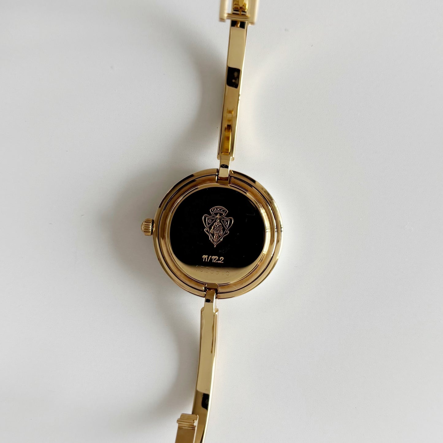 Gucci 1990s Interchangeable Bezel Gold Plated Watch with 12 bezels, case (Small)