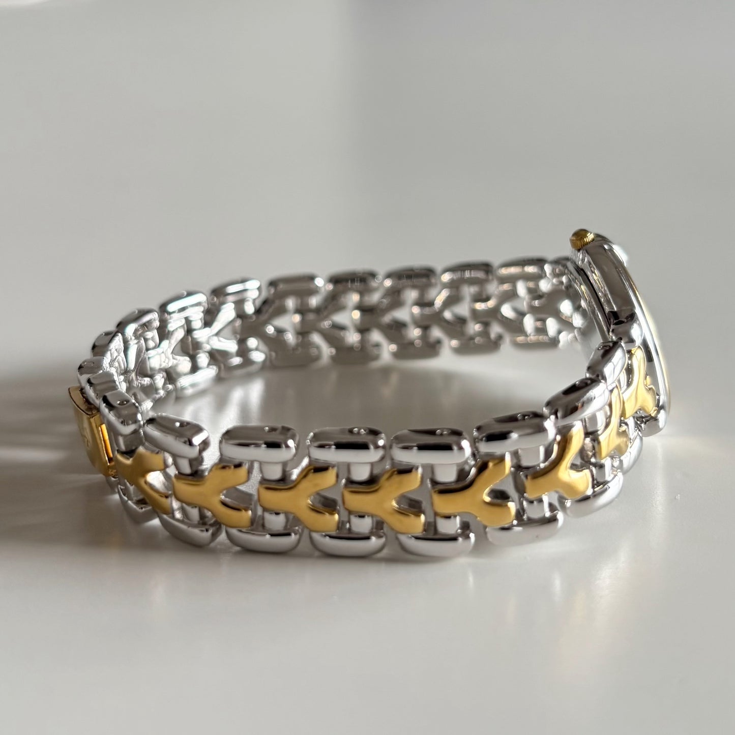 Yves Saint Laurent 1990s Round Dial Two Tone Watch