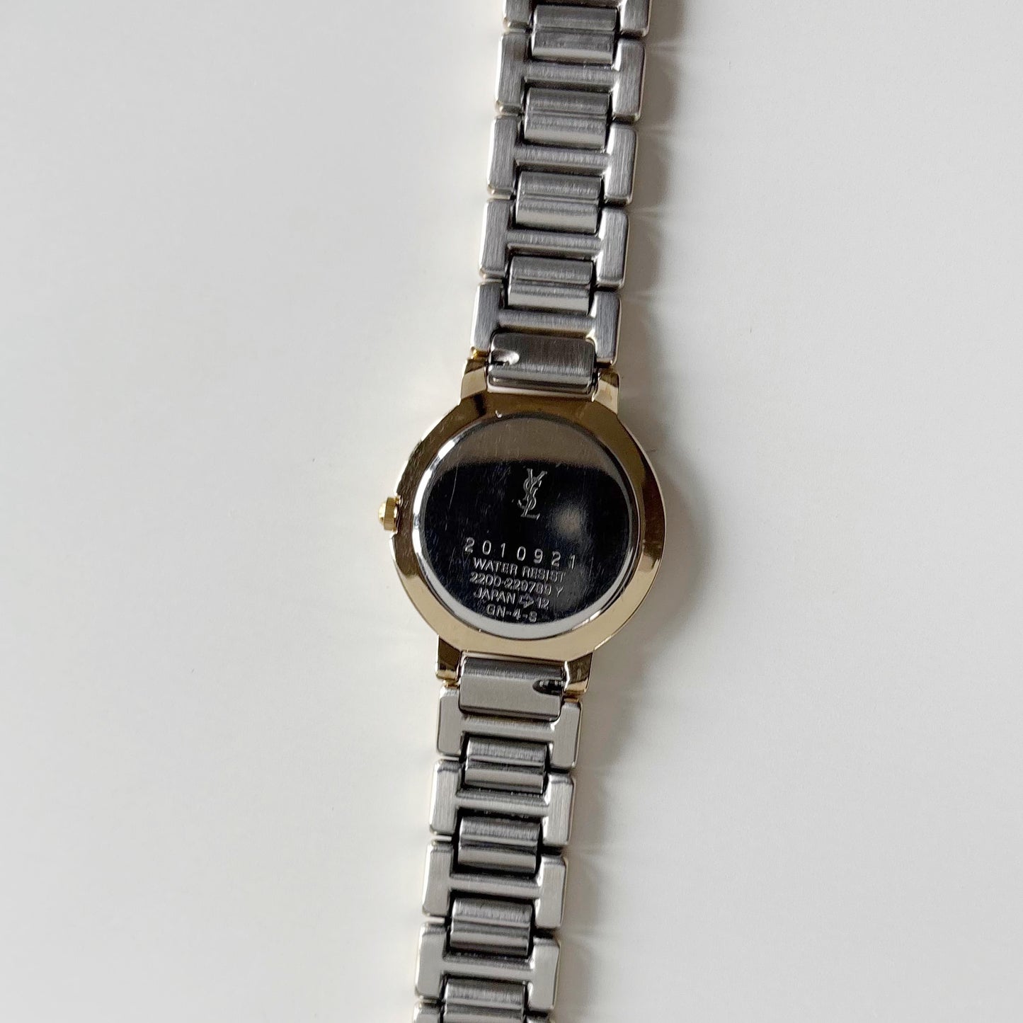 Yves Saint Laurent 1990s Black Dial Two Tone Watch