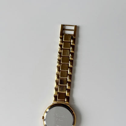 Dior 1990s Date Round Dial Gold Plated Watch (Large)