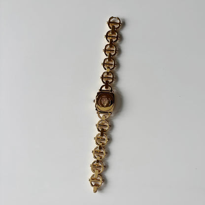 Gucci 1990s Seashell Dial Horsebit Gold Plated Watch