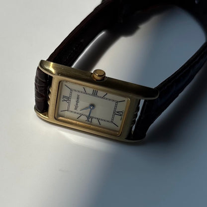 Yves Saint Laurent 1990s Tank Gold Plated Watch