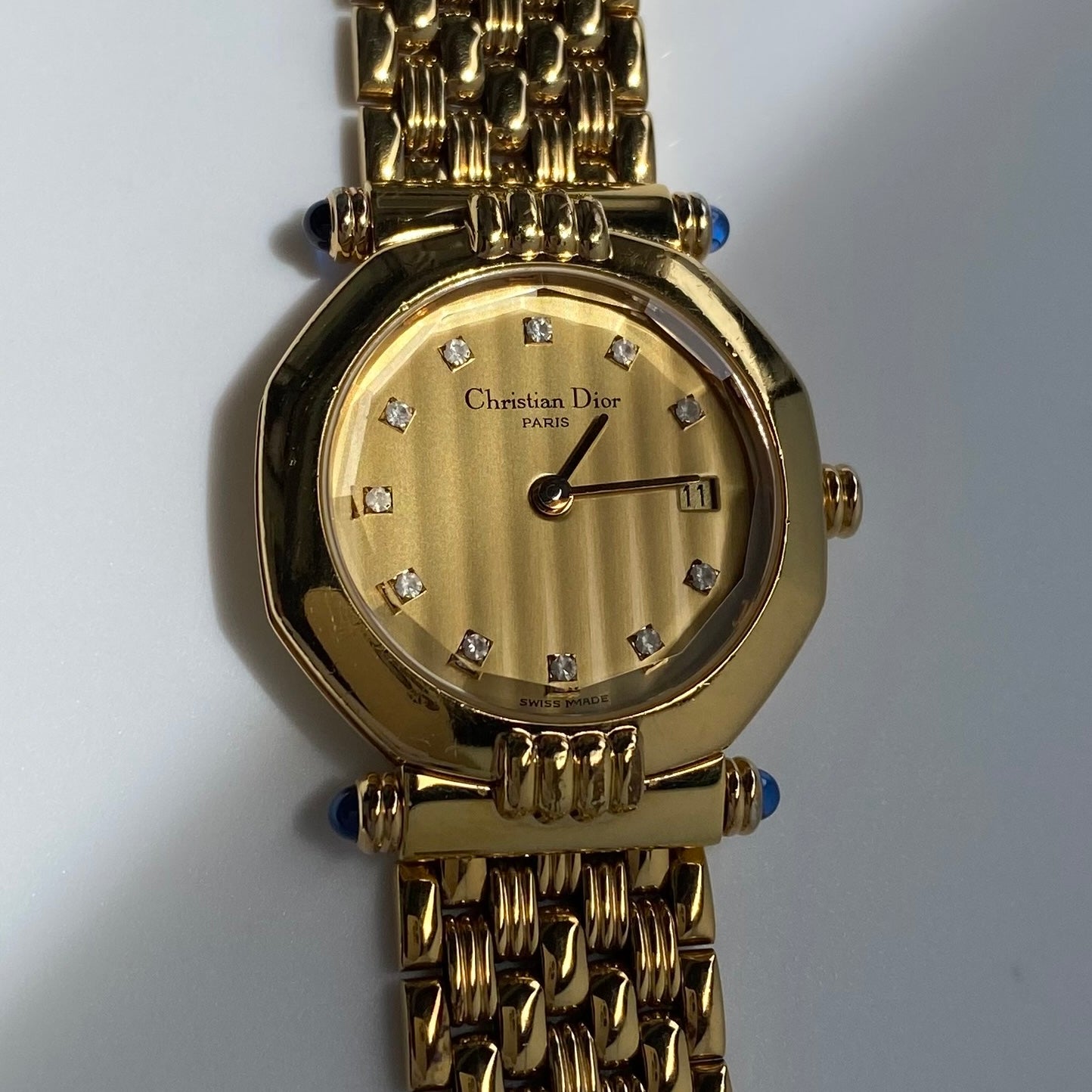 Dior 1990s Octagon Gold Plated Watch