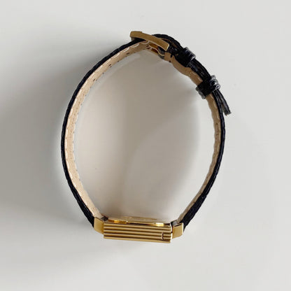 Dior 1990s La Parisienne Interchangeable Strap Gold Plated Watch with 3 straps, case