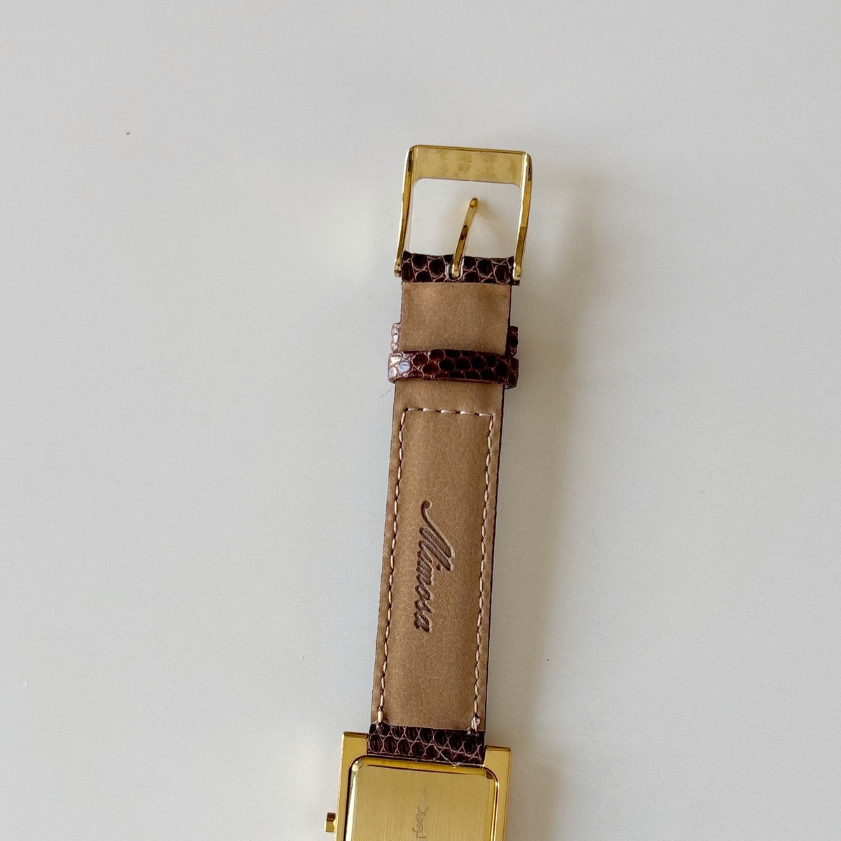 Yves Saint Laurent 1990s Square Dial Gold Plated Watch