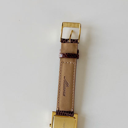 Yves Saint Laurent 1990s Square Dial Gold Plated Watch