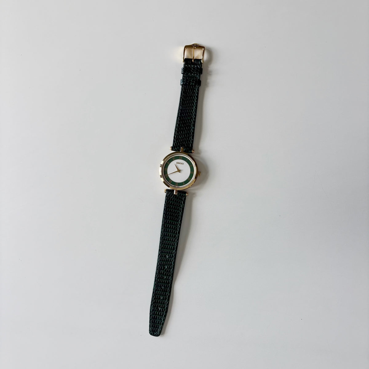 Gucci 1990s Round Dial Sherry Gold-Plated Watch (Large)