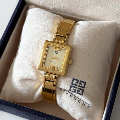 Givenchy 1990s Square Gold Plated Watch