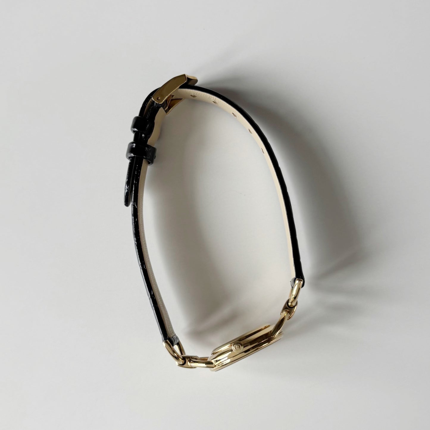 Gucci 1980s Round Dial Horsebit Gold Plated Watch