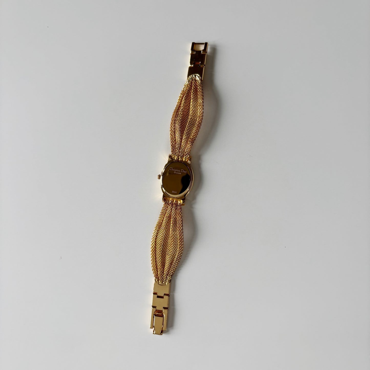 Dior 1990s Gold Oval Dial Gold Plated Watch