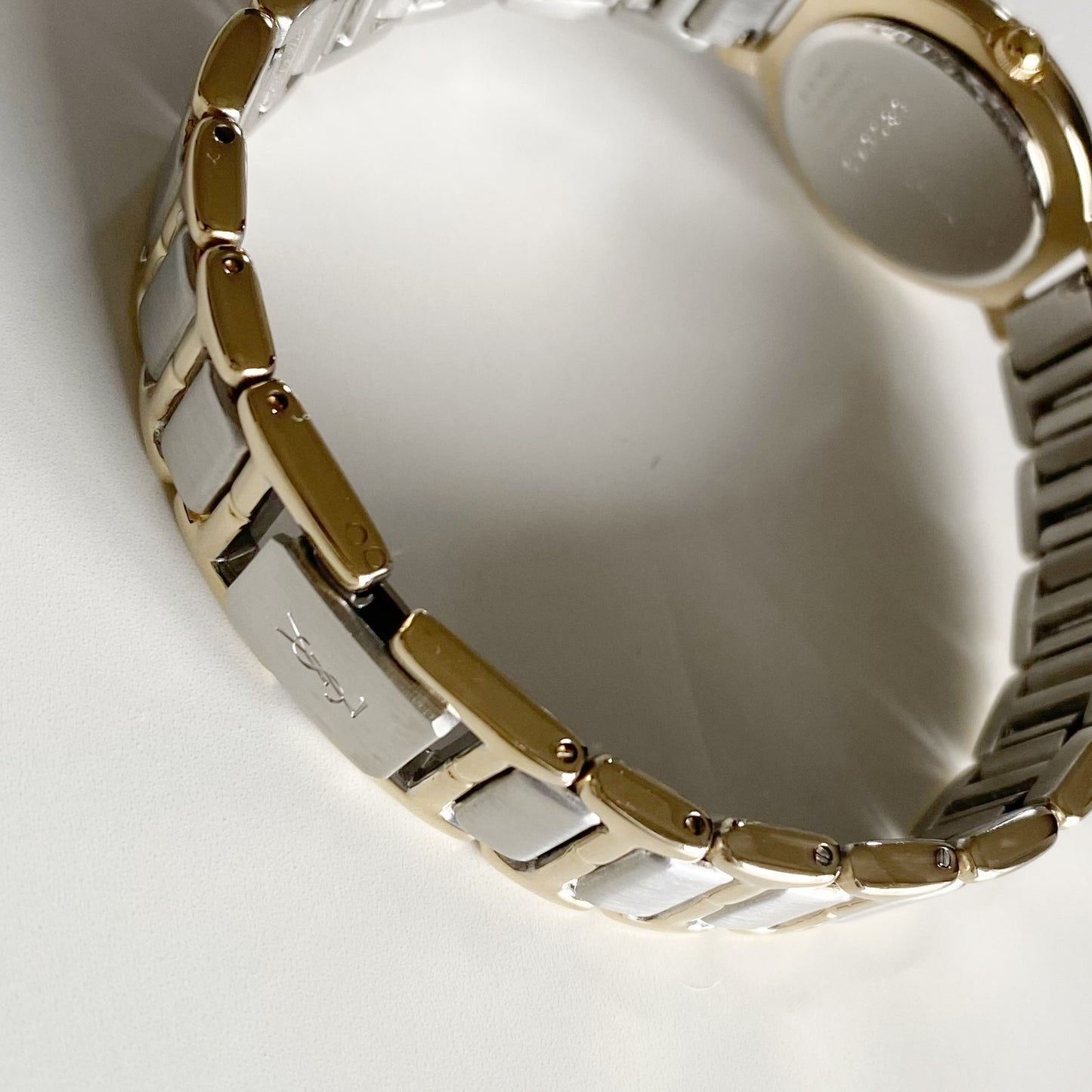 Yves Saint Laurent 1990s Round Dial Two Tone Watch
