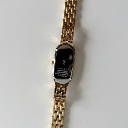 Yves Saint Laurent 1990s Oval Dial Gold Plated Watch
