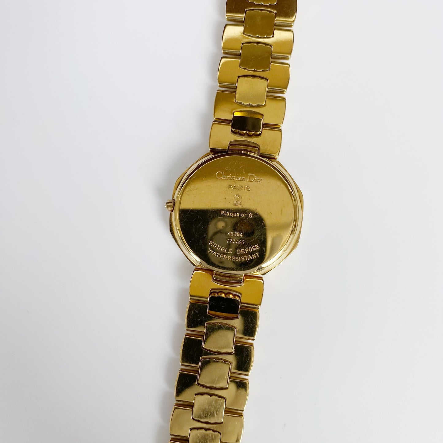 Dior 1990s Octagon Date Gold Plated Watch