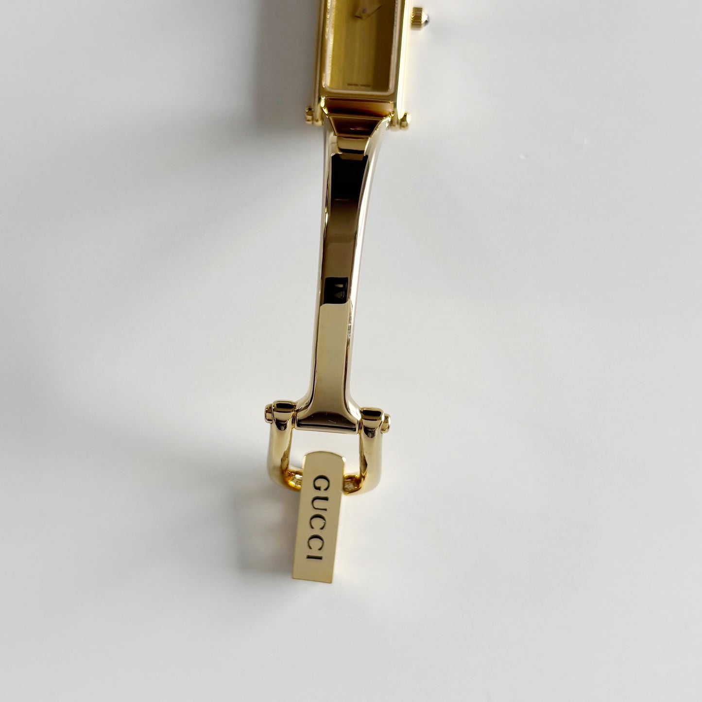 Gucci 1990s  Gold Dial Gold Plated Bangle Watch