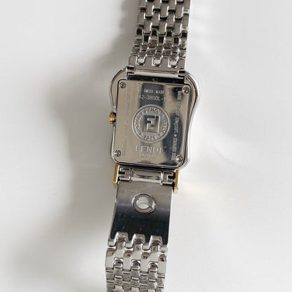 Fendi 1990s Seashell Dial Two Tone Belt Watch