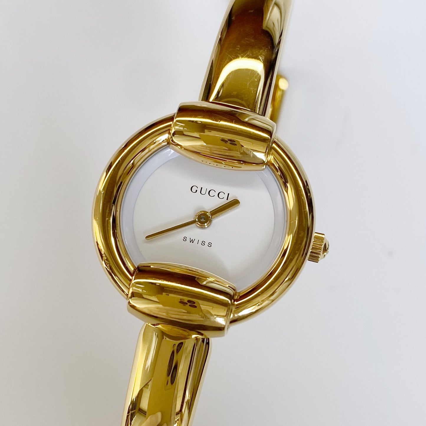 Gucci 1990s Gold Plated Bangle Watch (Small)