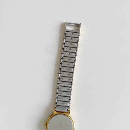Yves Saint Laurent 1990s Round Dial Two Tone Watch