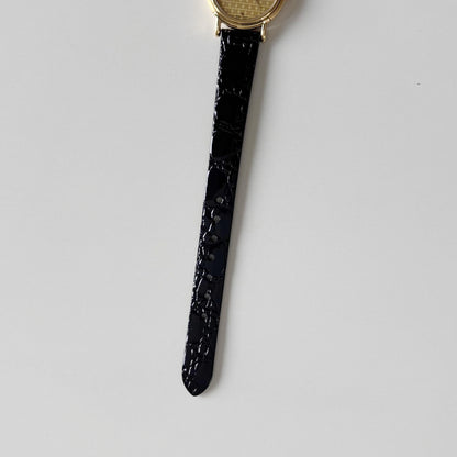 Celine 1990s Round Dial Gold Plated Watch