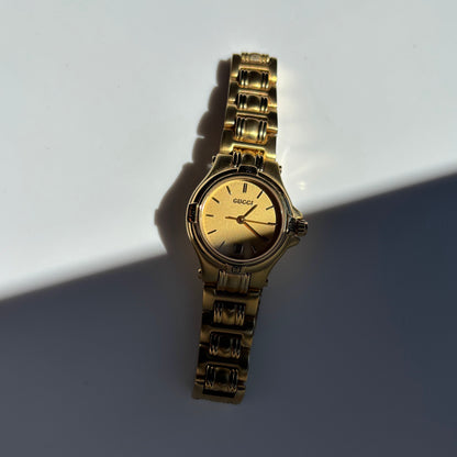 Gucci 1990s Date Gold Plated Watch