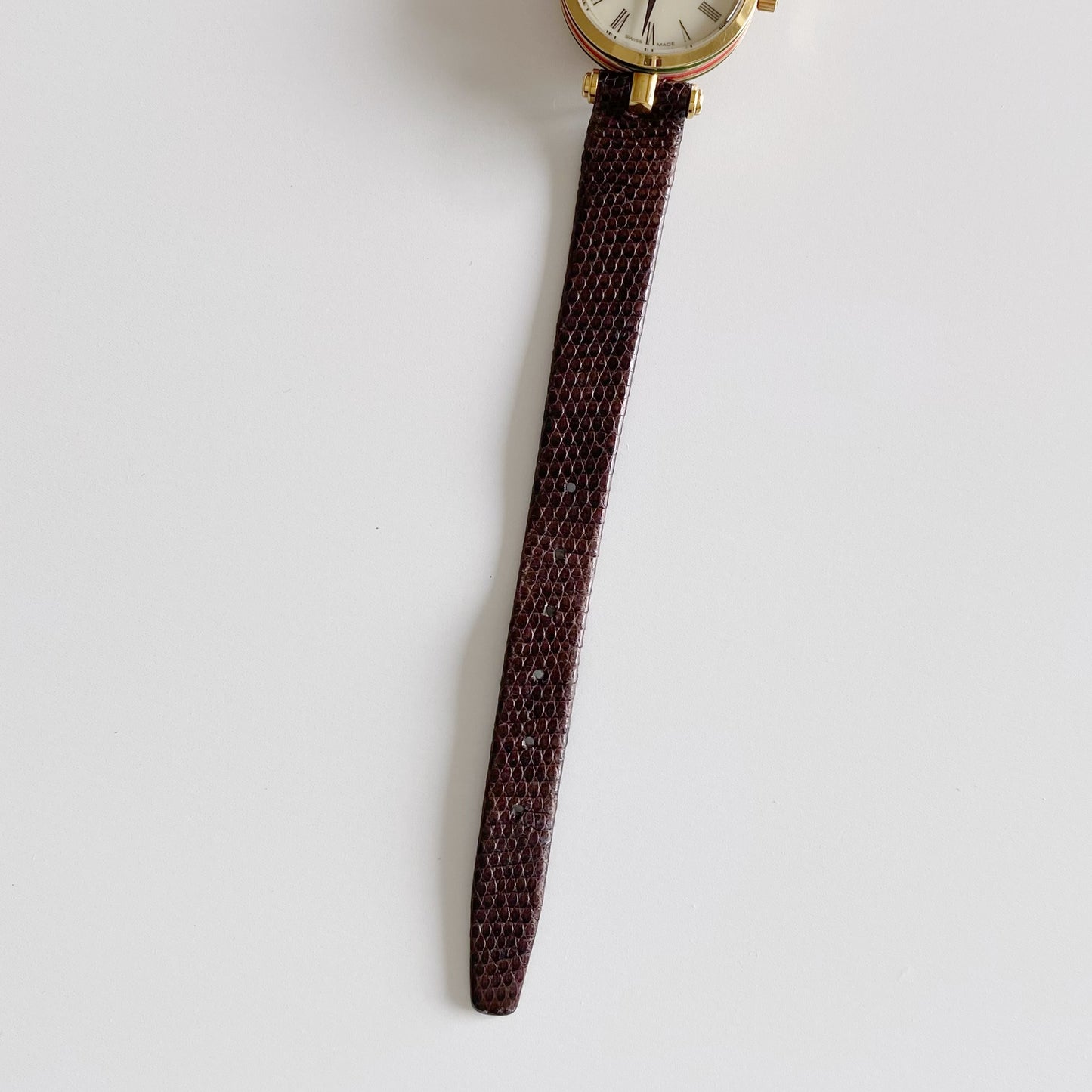 Gucci 1990s Gold Plated Round Watch