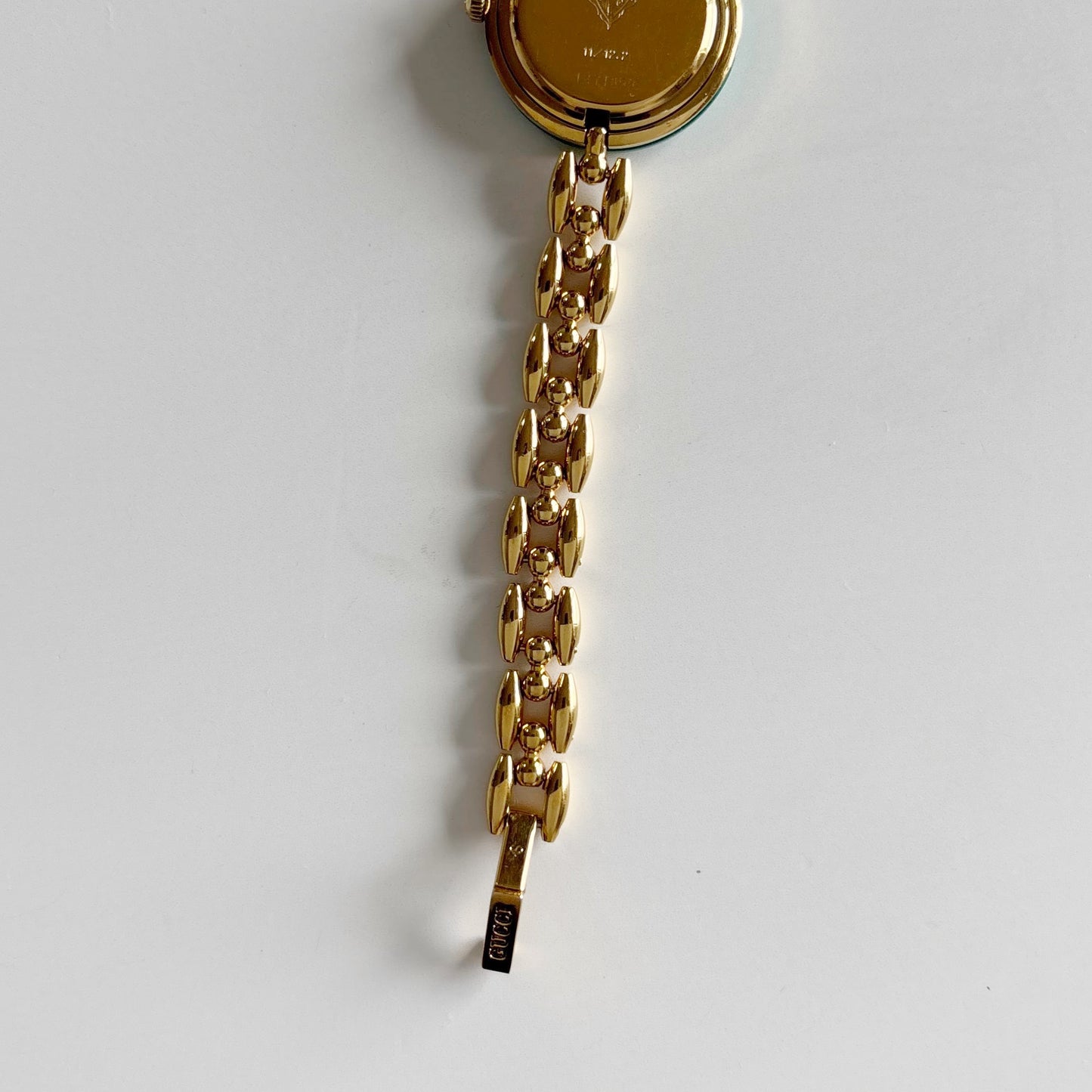 Gucci 1990s Interchangeable Bezel Gold Plated Rice Chain Watch with 6 bezels, case (160mm)