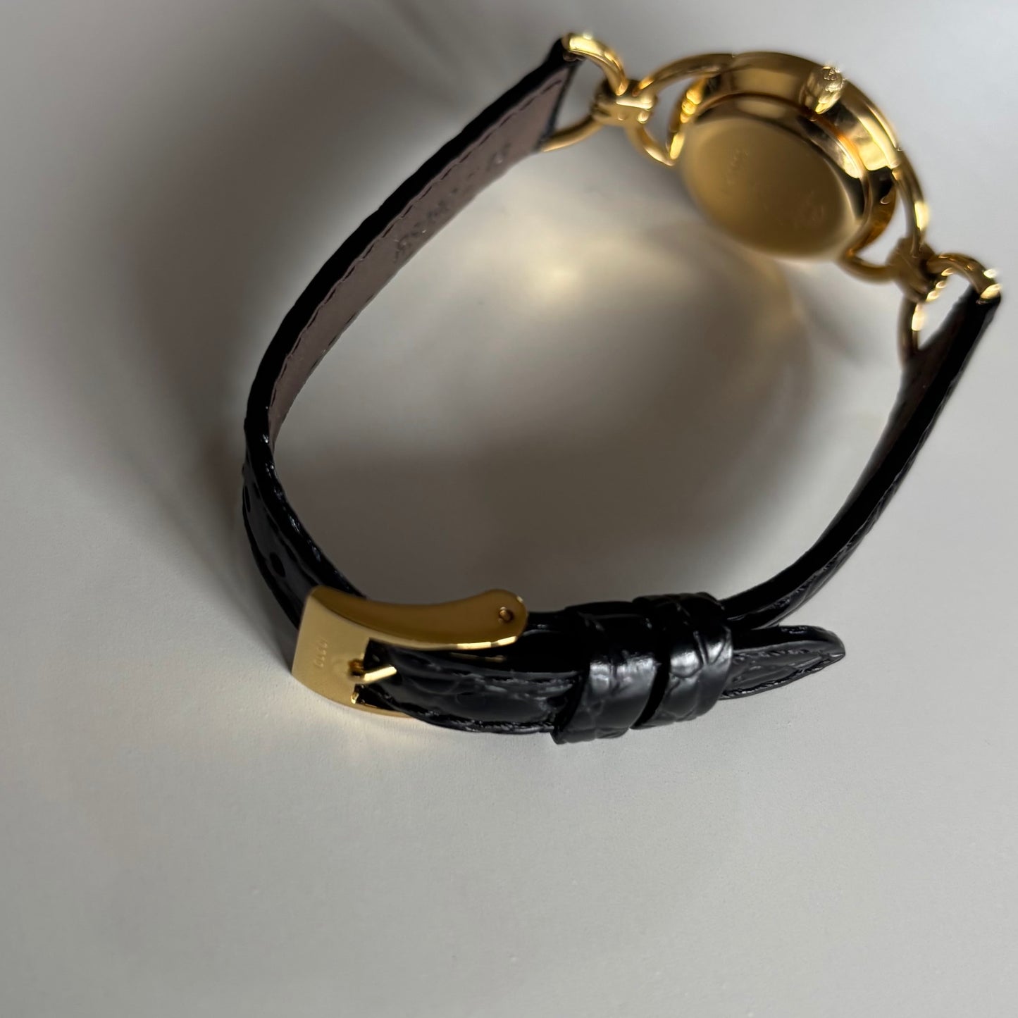 Gucci 1990s Gold Dial Horsebit Gold Plated Watch