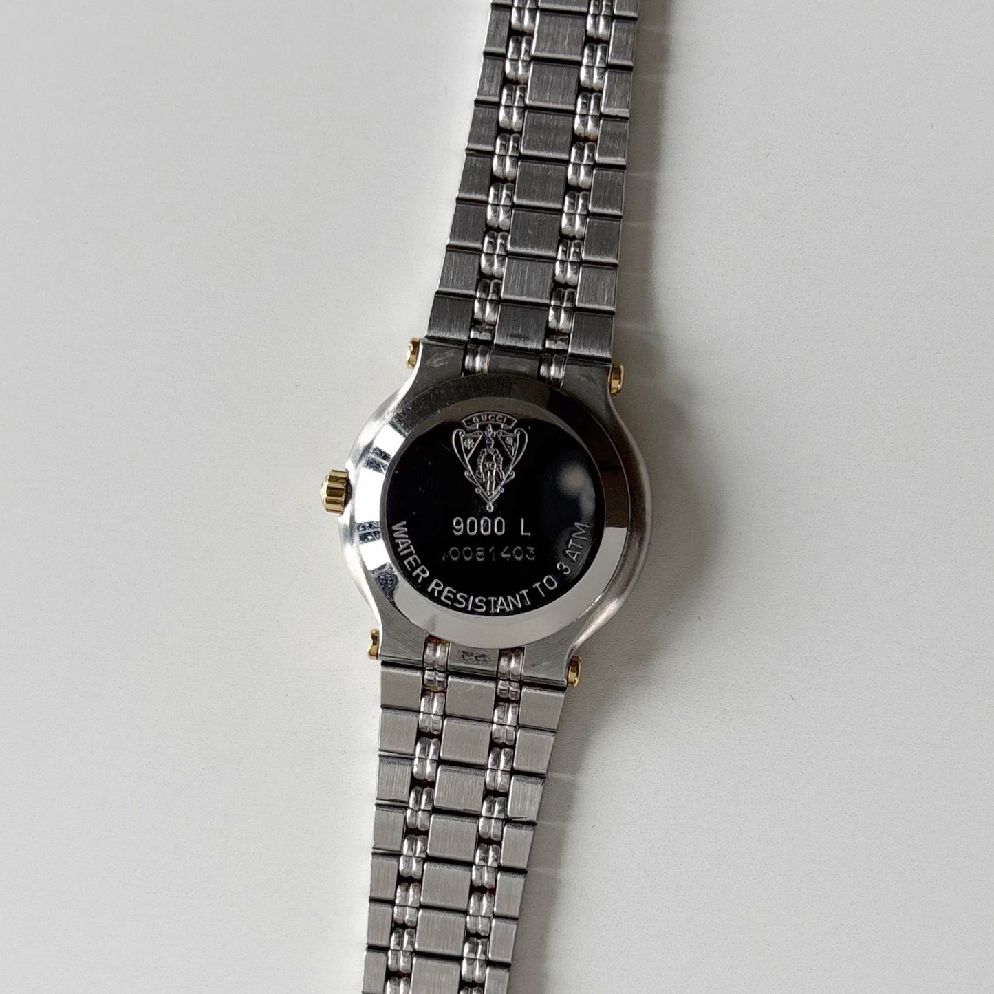 Gucci 1990s Round Dial Two Tone Gold Plated Watch