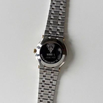 Gucci 1990s Round Dial Two Tone Gold Plated Watch