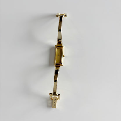 Gucci 1990s  Gold Dial Gold Plated Bangle Watch