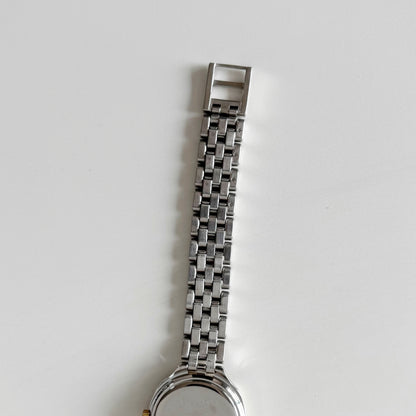 Dior 1990s Date Round Dial Two Tone Watch