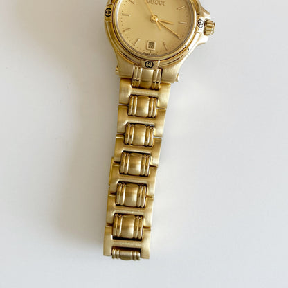 Gucci 1990s Date Gold Plated Watch