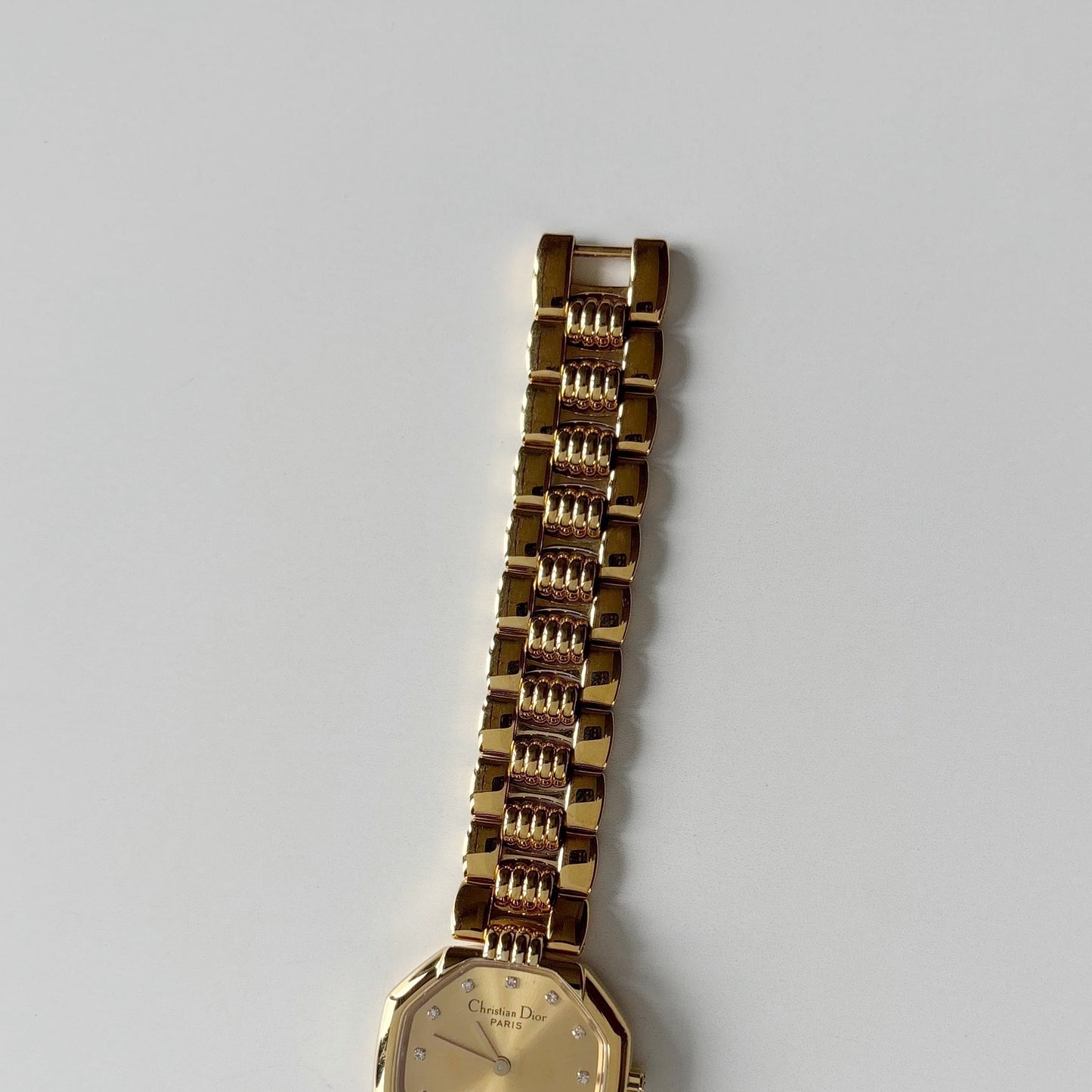 Dior 1990s Octagon Gold Plated Watch