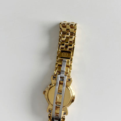 Gucci 1990s Round Dial Gold Plated Watch