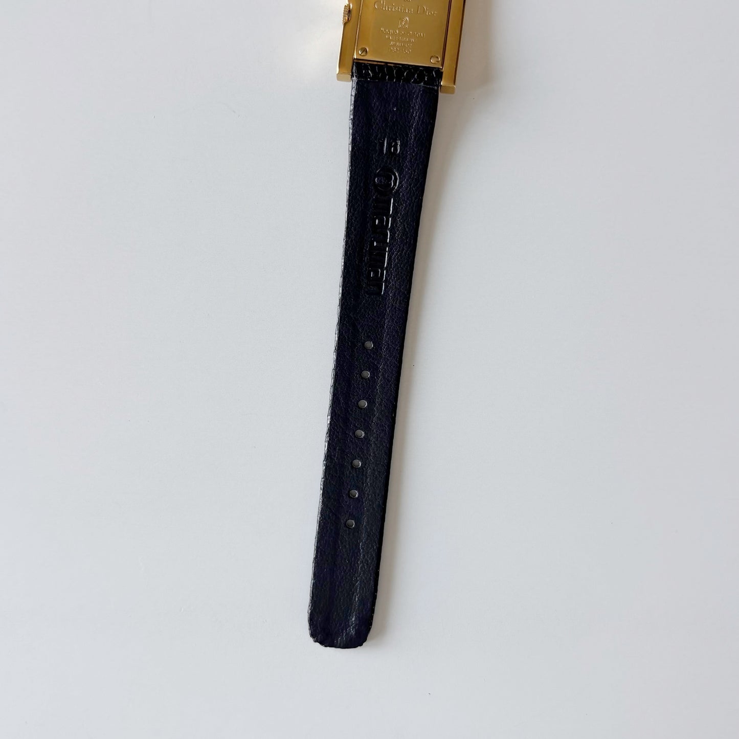 Dior 1990s Square Dial Gold Plated Watch