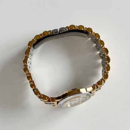 Burberry 1990s Round Dial Two Tone Watch