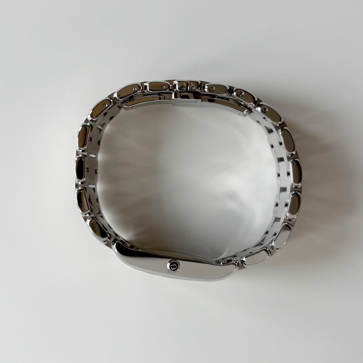 Fendi 1990s Seashell Dial Stainless steel Tank Watch