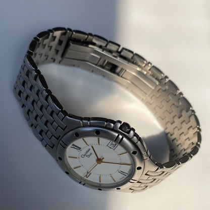 Dior 1990s Date Silver Watch